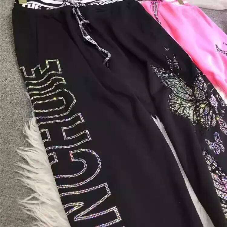 Designer Leisure High Quality Plus Size High-Waisted Slimming Workout Women With Dia Embroidery Long Pants For Autumn/Winter