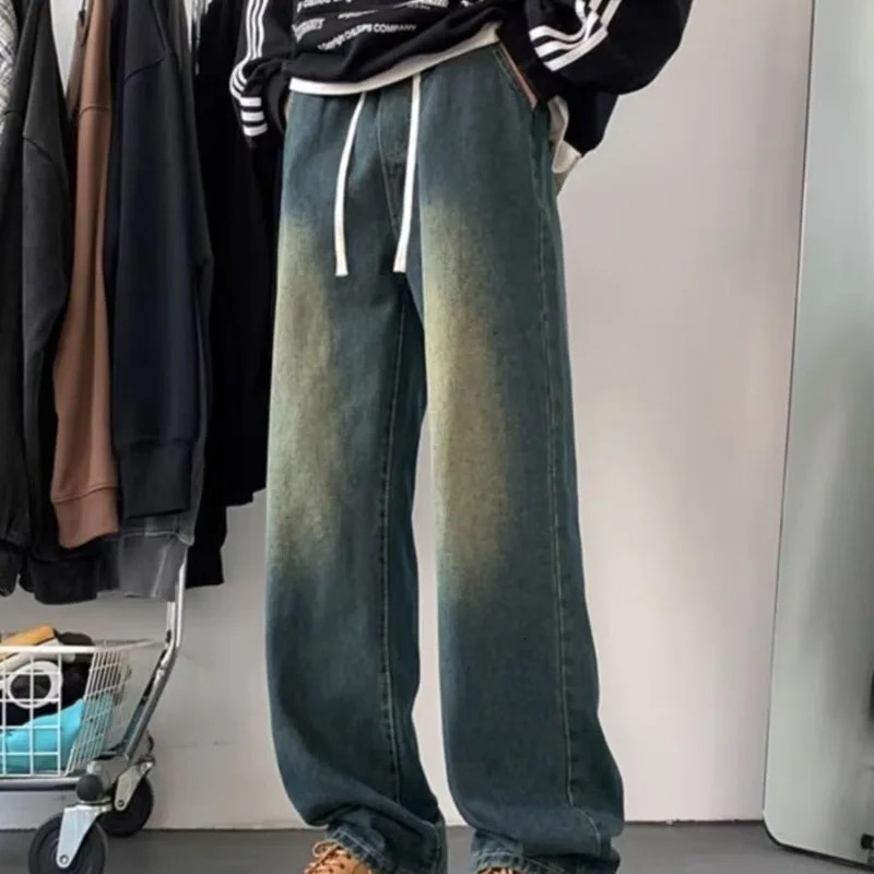 Mens Jeans Wide Y2k Pants Baggy Jeans Men Denim Shorts Jean Streetwear Mens Trousers Clothing Flared Male Cargo Pants Ripped 250618