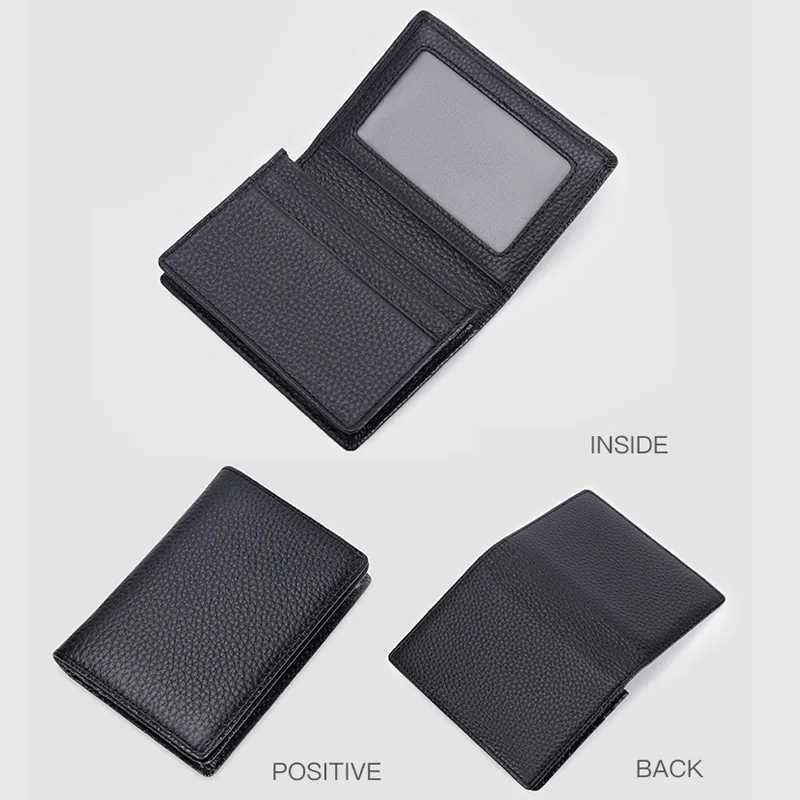 Mens Card Holder Wallet Genuine Leather Wallets Small Purse Slim Cardholder Mini Short Case ID Card Holder for Men Z250621