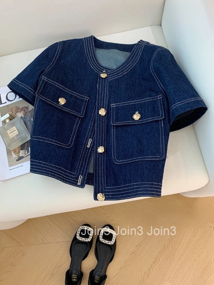 Streetwear Denim Jackets for Women Short Sleeve Summer Jean Jacket Outwear 2025 Ropa Mujer Fashion Vintage Coat Cropped Tops
