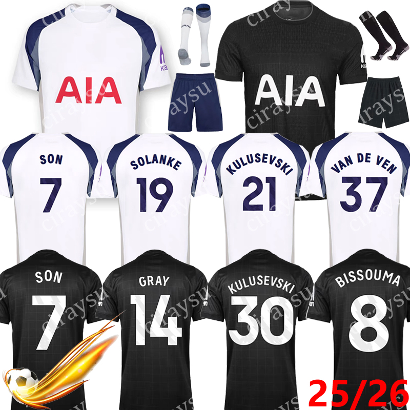 25 2026 Player Fans Tottenha soccer jerseys SON MADDISON JOHNSON 3rd BISSOUMA KULUSEVSKI UDOGIE LUCAS DELE VAN DE RICHARLISON Spurss 25 26 kit Football shirt Men kids