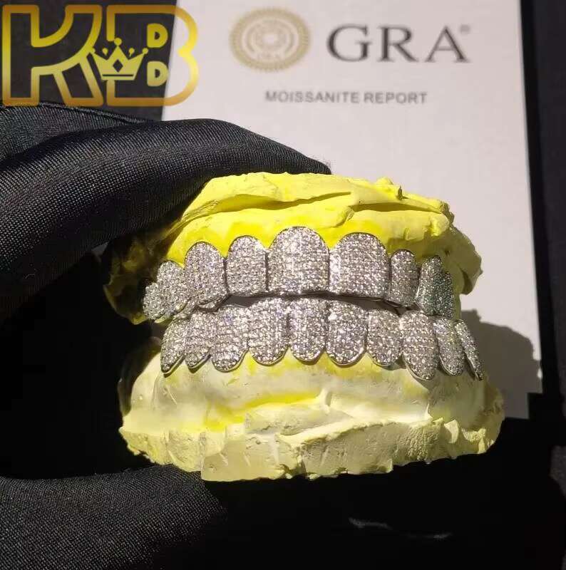 Personalized Diamond Moissanite Grillz Gift Sterling Dental Plated Women Out Grills Vvs Jewelry Mens Unisex Body Wear