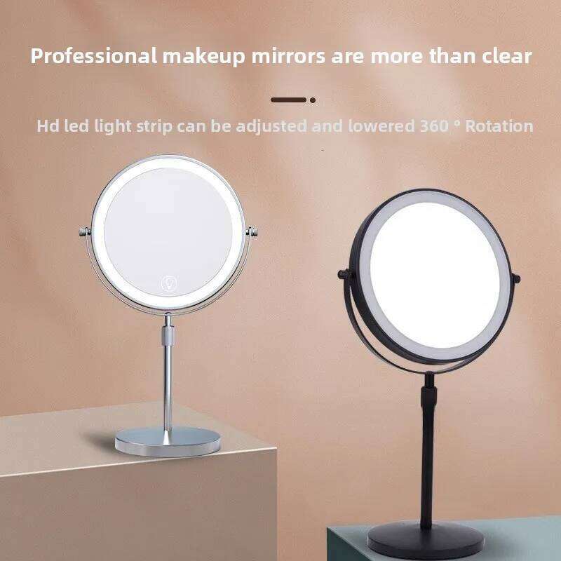 LED Adjustable Makeup With Daylight, Foldable Desktop Vanity Mirror For Dressing & Cosmetics