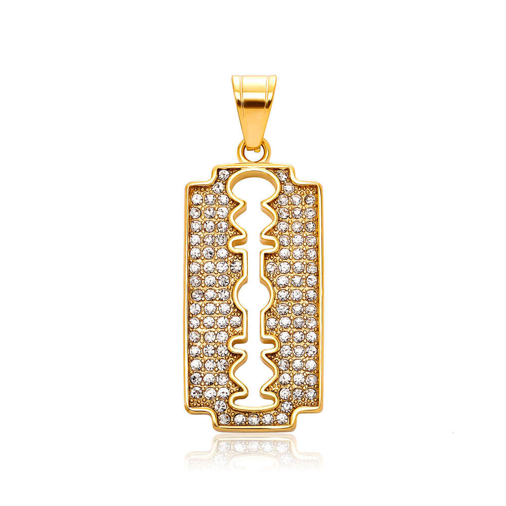Hot Selling Stainless Steel Blade Hip-Hop Style Pendant Necklace Unisex Trendy Accessories TikTok Live