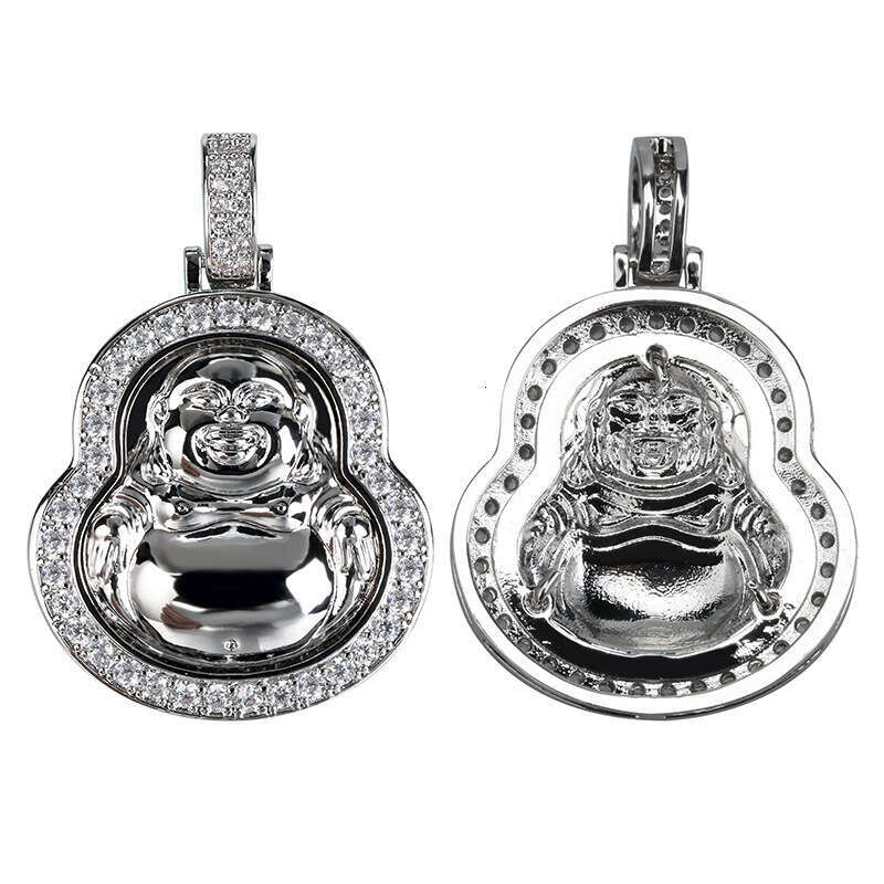 Maitreya Buddha Pendant Micro Paved Full Zircon Men's Trendy Hip Hop Jewelry