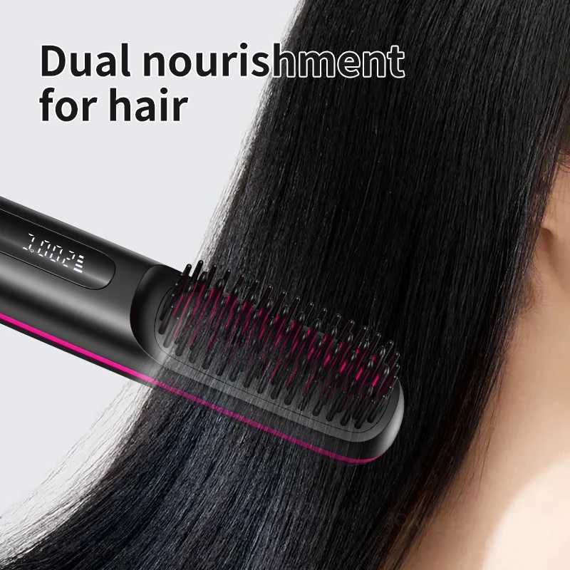 Straight Hair Comb Electric Hot Comb Mini Straight Curly Hair Two-in-one Comb Multifunctional Ceramic Hair CurlerXJ250621