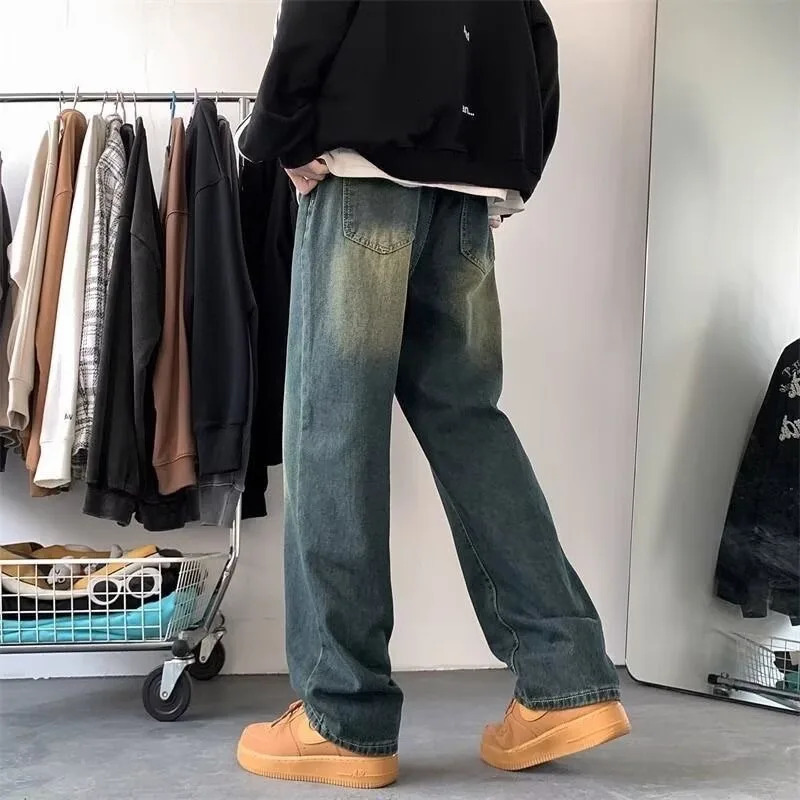 Mens Jeans Wide Y2k Pants Baggy Jeans Men Denim Shorts Jean Streetwear Mens Trousers Clothing Flared Male Cargo Pants Ripped 250618