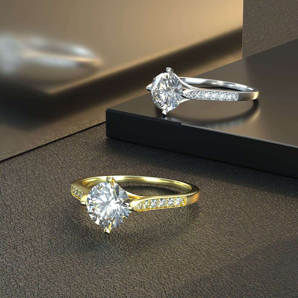 INS French Style Light Luxury D Color Moissanite Ring S Silver Real Platinum Plated Live Broadcast Exclusive