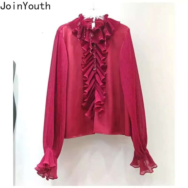 2025 Blusas Mujer De Moda Flare Sleeve White Blouses for Women Ruffles Sweet Shirts Temperament Tops Chic Loose Korean Blouse