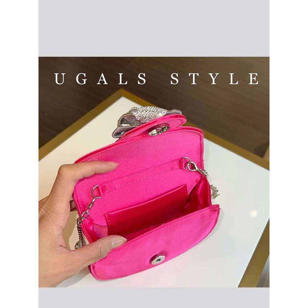Designer Bag Veet Half Round Handbags Women Elegant Boutique Metal Ring Handle Rhinestone Satin Evening Clutch Purses Wedding