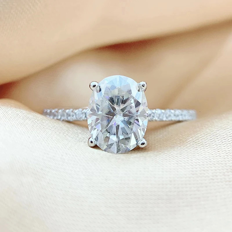 Smyoue Oval Cut 1CT 2CT 3CT D Color Rings for Women Lab Diamond Wedding Promise Band S925 Sterling Silver Jewelry GRA 250617