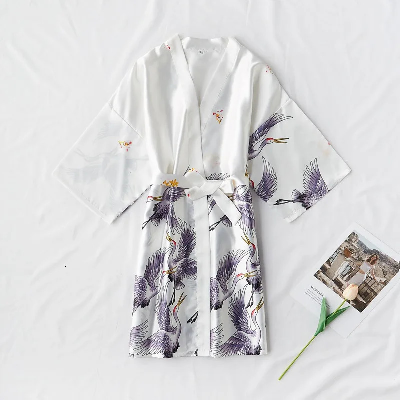 Fashion Satin Robe Female Bathrobe Sexy peignoir femme Silk Kimono Bride Dressing gown sleepwear Night Grow For Women 250616