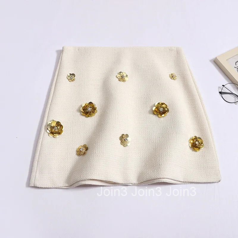 Temperament Jupe Bodycon Skirts for Women High Waist A-line Korean Saia 2025 Faldas Mujer De Moda Fashion 3D Floral Mini Skirt