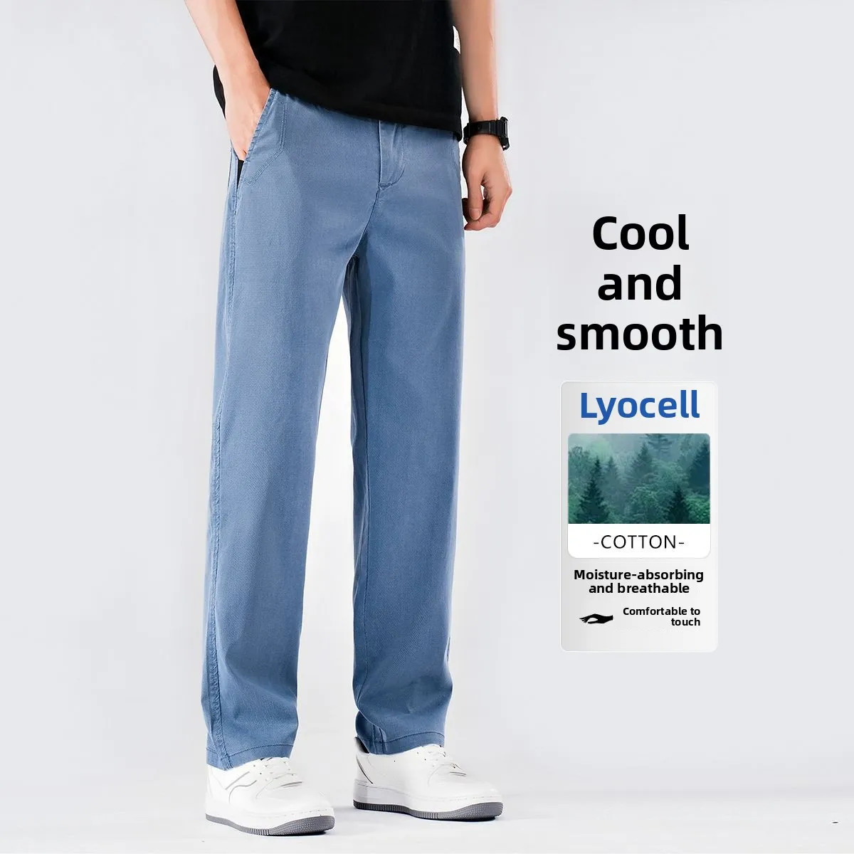 Wide Leg Jeans Men Baggy Pants Summer Straight Cut Loose Retro Blue Denim Pants Streetwear Fashion Pockets Vintage Man Clothes 250617