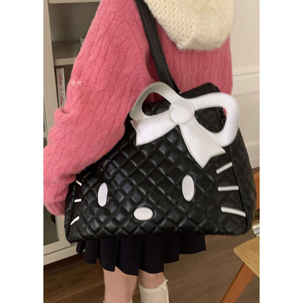 designer bag Korean Style Cute Cartoon Cat Handbag Women's 2024 New Quilted Tote Bag Large Capacity Backpack