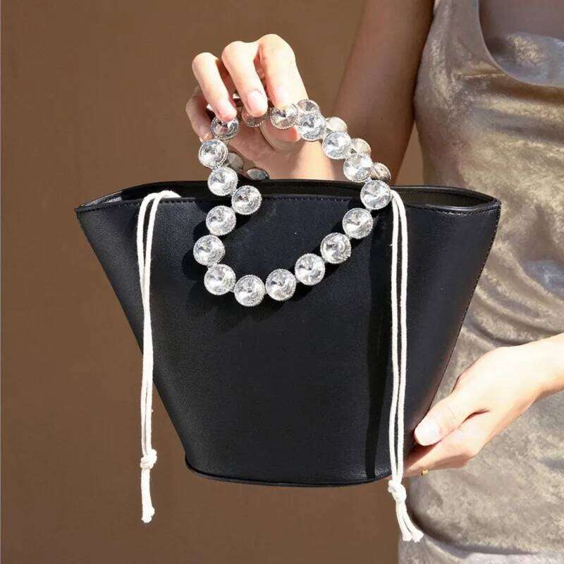 Designer Bag Women Bucket Bag Solid Leather Dia Handle Ladies Crossbody Bags Flower Shape Clutch Handbags Purses