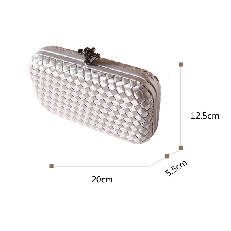 New Women's Handmade Woven Weaving Dinner Bag Free Shipping European Style Handbag Luxurious And Simple Dinner Bag Fashionable Single Shoulder Di