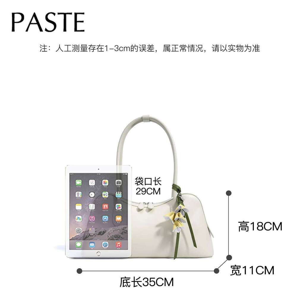 New Designer Beige Large Capacity Casual Tote With Hit Color Flower Pendant Split Cow Leather Women Commuter Handbag