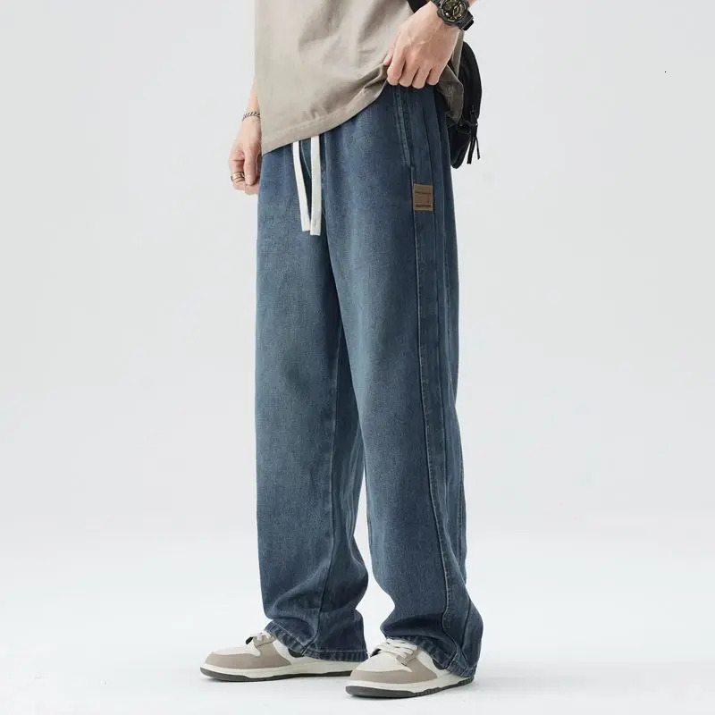 Mens Jeans Summer Style American Loose Straight Leg Pants Mens Casual Pants Mens Baggy Jeans Streetwear Jeans Denim 250617