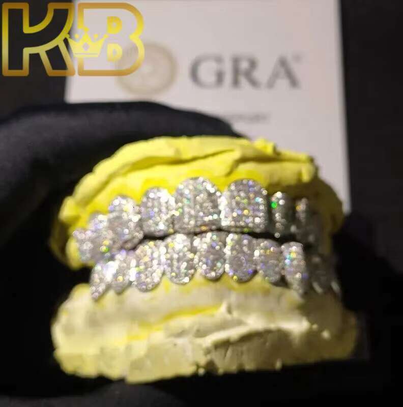 Personalized Diamond Moissanite Grillz Gift Sterling Dental Plated Women Out Grills Vvs Jewelry Mens Unisex Body Wear