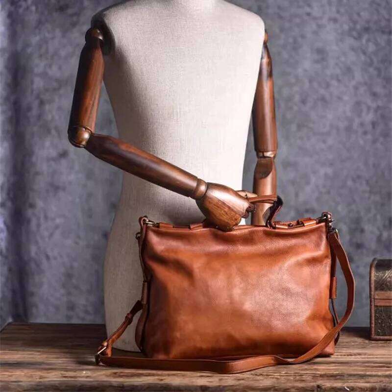 Vintage Designer Genuine Leather Men's Messenger Casual High Quality Soft Real Cowhide Outdoor Travel Work Shoulder Bag