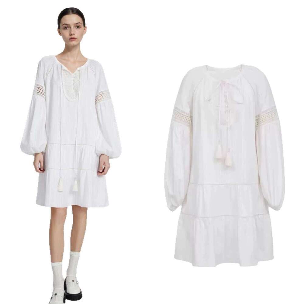 White Skirt Maxi Skirt New Summer Fab Hollow Tassel Embroidery French Vacation Style White Dress For Women Long Skirt