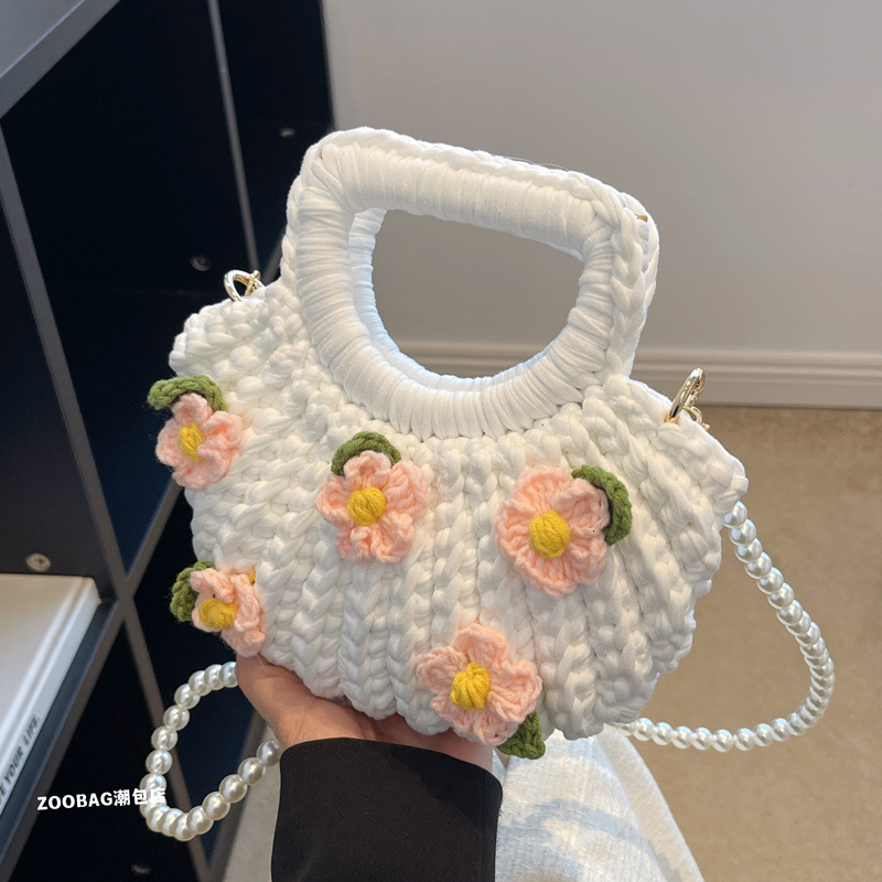 Women's Gardenia Shell Bag Free Shipping Hand Woven Bag Free Gift For Girlfriend Handbag Luxurious Casual Designer Crossbody Bag Beach Bag