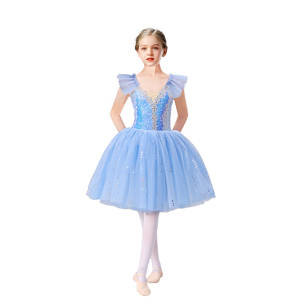 Girls' dance dresses, children's sequined ballet costumes, campus dance programs, stage collective performance costumes