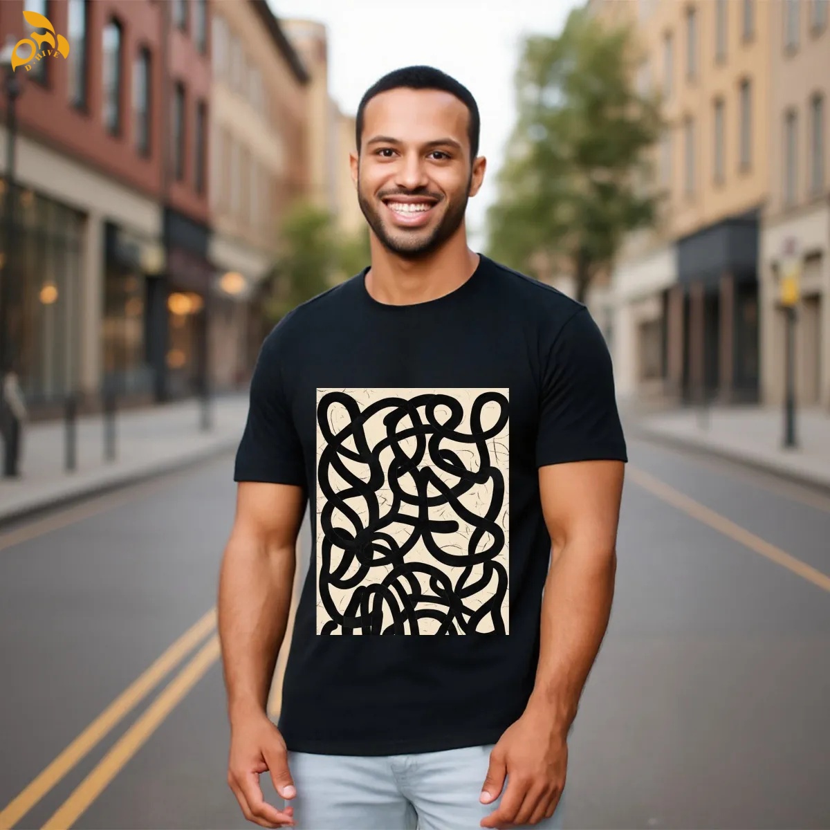 free shipping of customized Trendy Men's round-neck short-sleeved quick-drying T-shirt with exquisite patterns from US