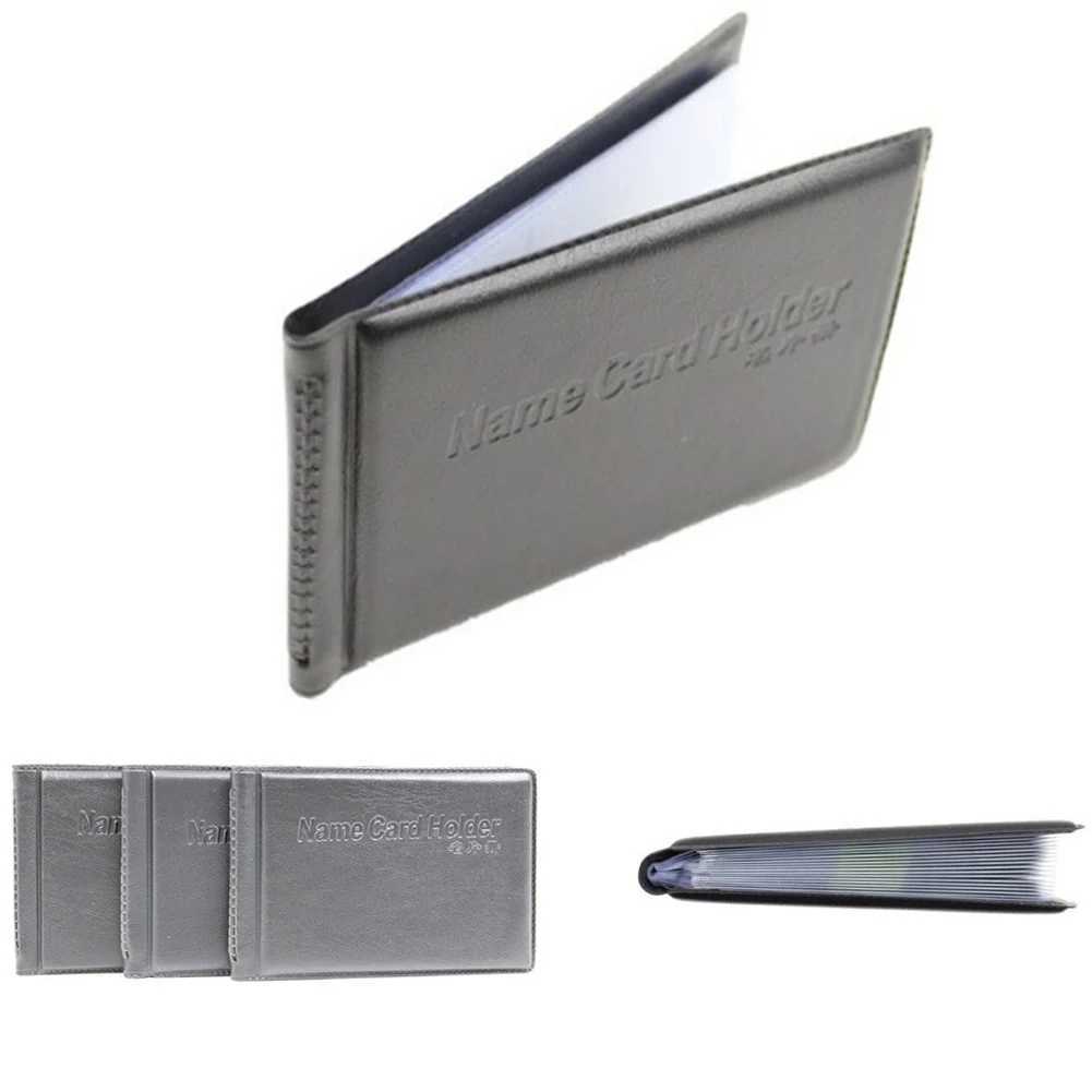 40 Cards PU Leather Business Card Holder Card Wallet Men Women Black ID Holder Book Case Wallet For s HOT Z250621