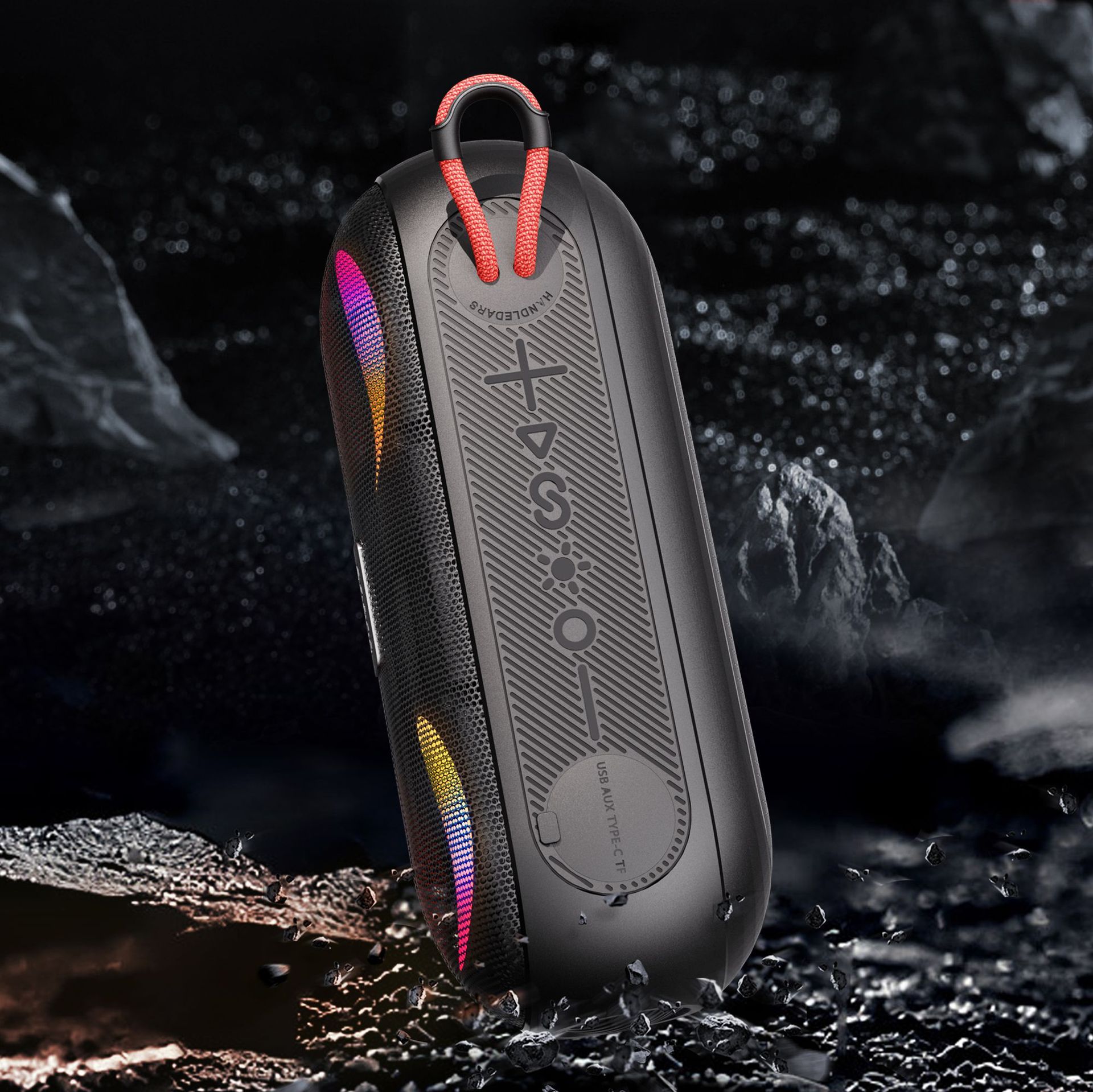 New waterproof bluetooth speaker, colorful lights, portable car card stereo, outdoor riding subwoofer