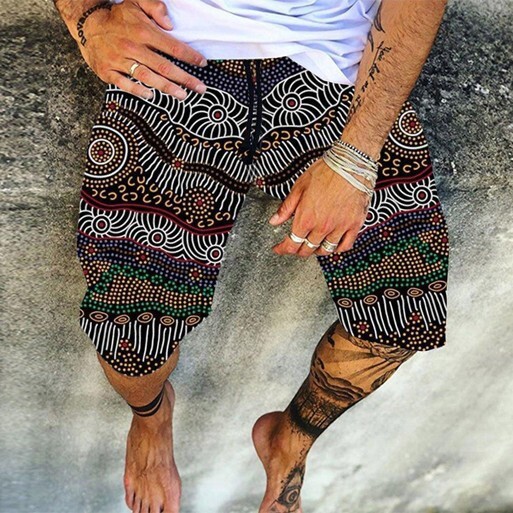 Foreign Trade 2025 European and American Men's 3D Print Loose Casual Cotton Linen Drawstring Shorts Sports Five-Point Beach Shorts for Men