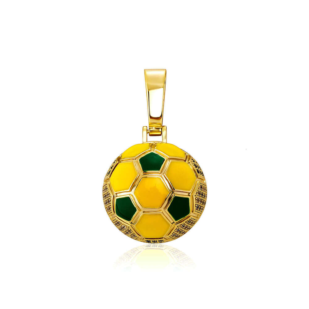 Brazil Soccer Team Color Pendant Necklace Luminous Oil Drop Pentagram Bracelet Dopamine Accessories Trendy Jewelry
