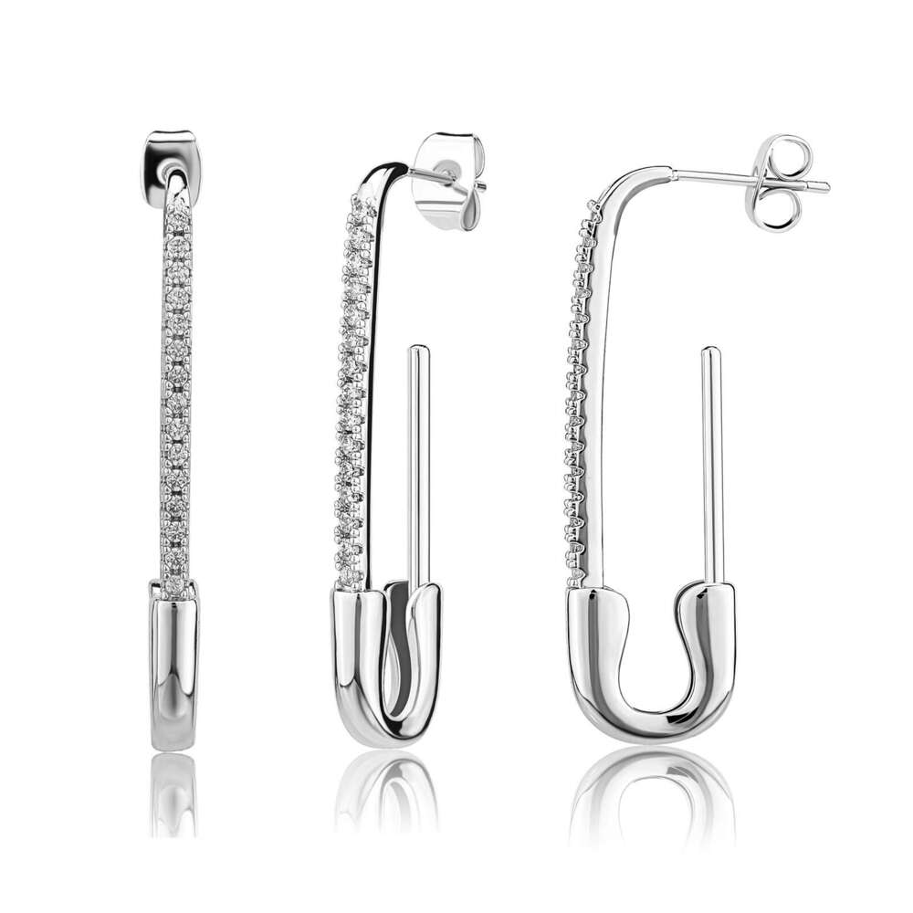 Jin Ao Creative Exquisite Small Paperclip Zircon Women's Earrings Simple Versatile High-end Sense Temperament Ear Jewelry