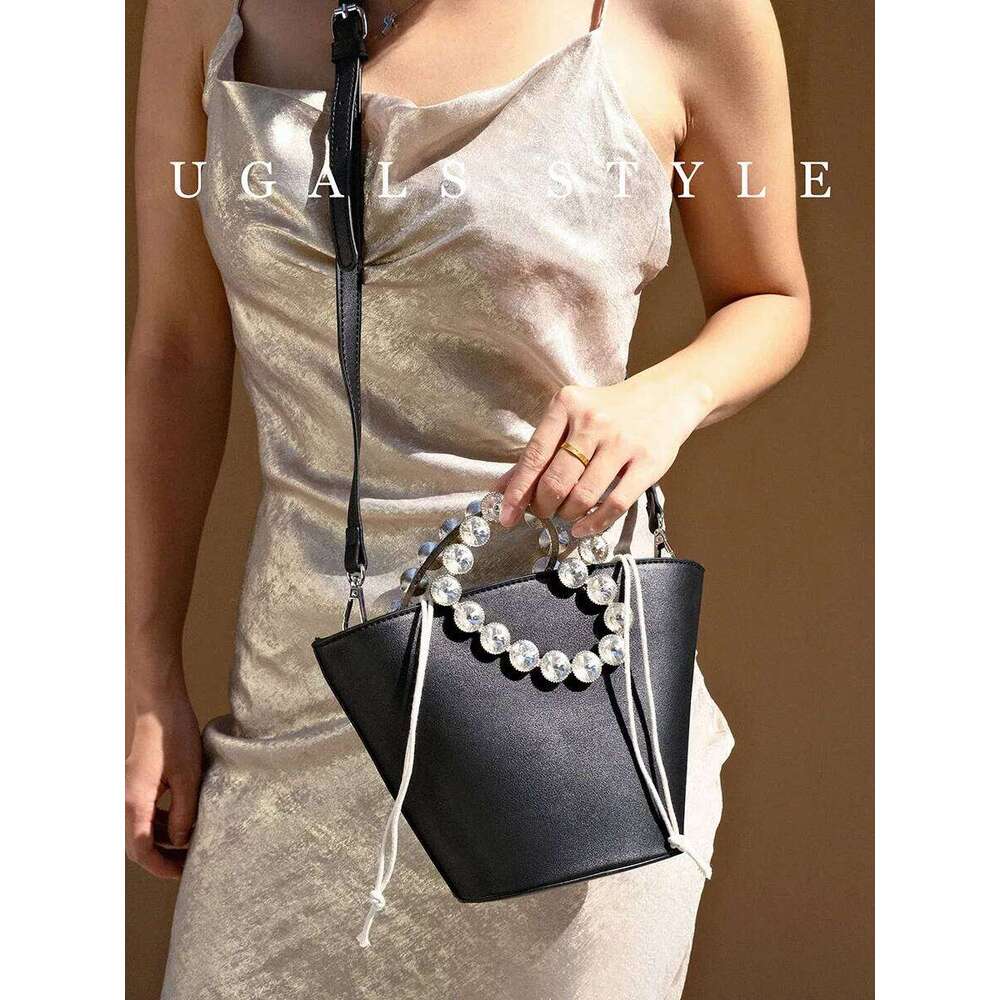 Designer Bag Women Bucket Bag Solid Leather Dia Handle Ladies Crossbody Bags Flower Shape Clutch Handbags Purses