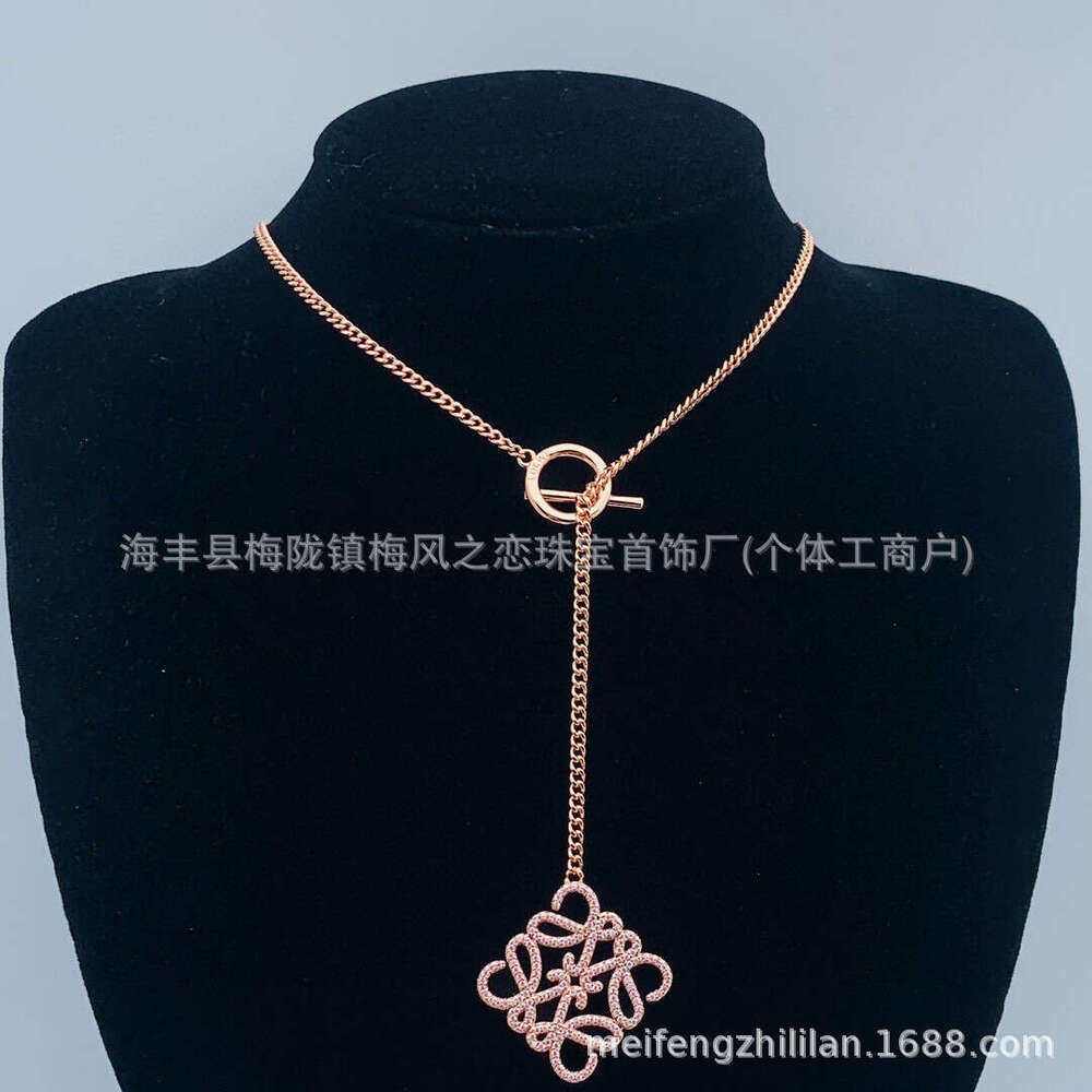 Luojia 2024 New Necklace Hollow Full Dia Letter Earrings Women's Choker Brass Jewelry