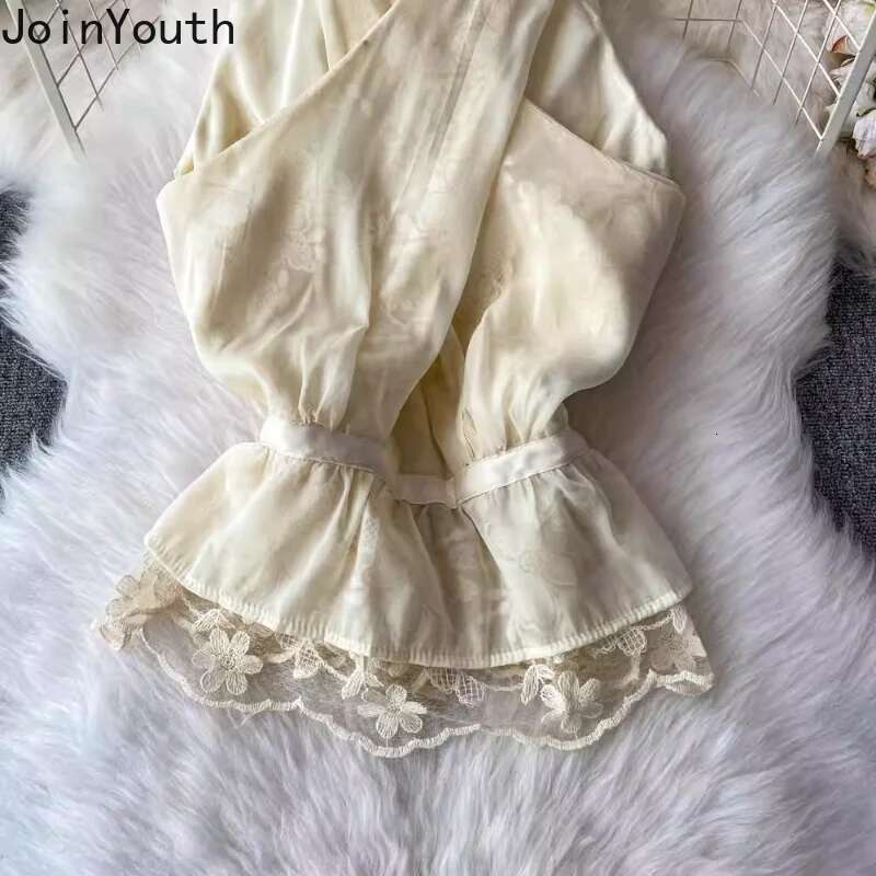 2025 Womens Clothes Summer Tanks Crop Tops Temperament Sleeveless Tunic Tees Ropa Mujer Patchwork Lace Print Slim Fit Vest