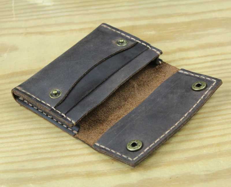 Handmade Crazy Horse Genuine Leather Card Holder Men Card ID Holders Women Business Card Wallet Card Case Purse Bag Gift Z250621