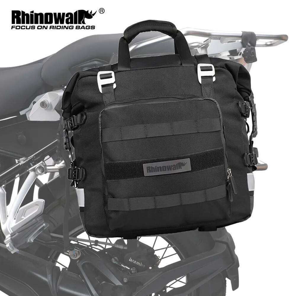 Rhinowalk Motorcycle Side Fully Waterproof Inside 20L Expand 30L Universal Hook Saddle Bag With Removable Motorbike Lage
