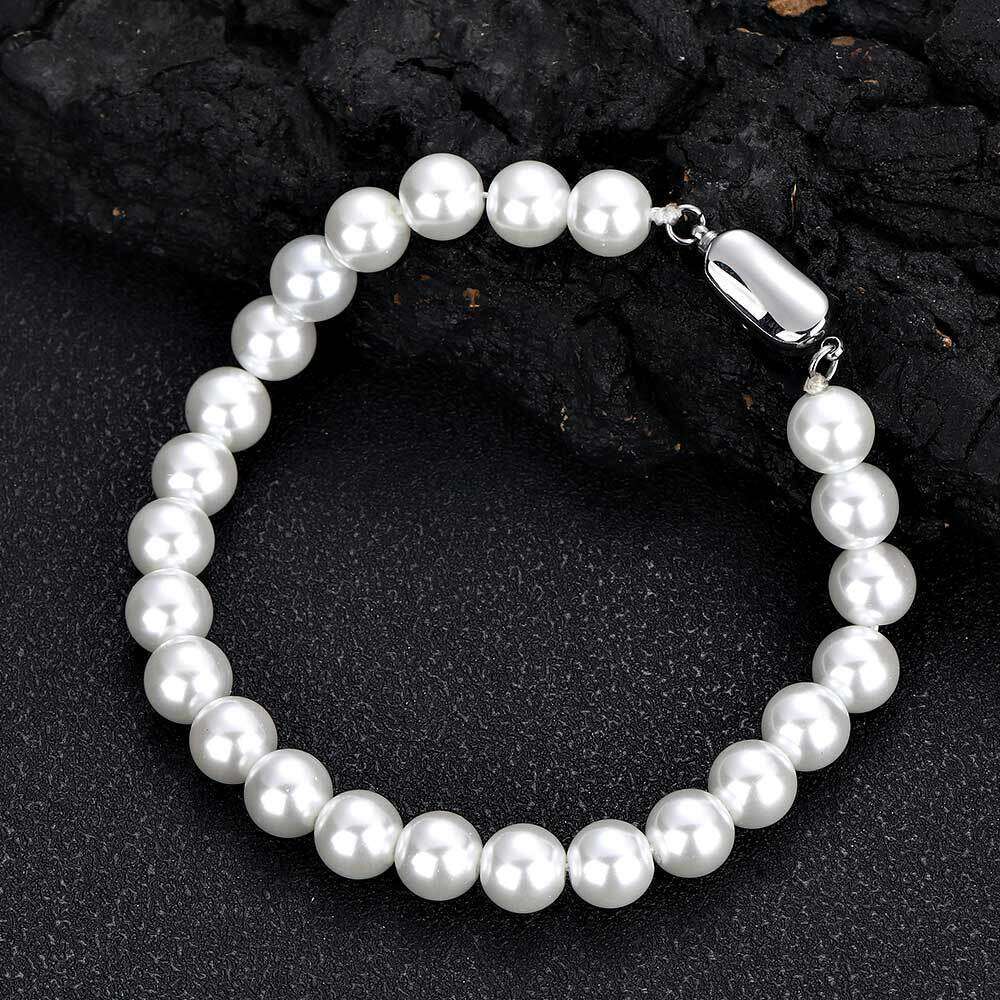 Hip Hop New 8mm Pearl Jewelry Light Niche Design Personality Women's Bracelet Accessories e96c