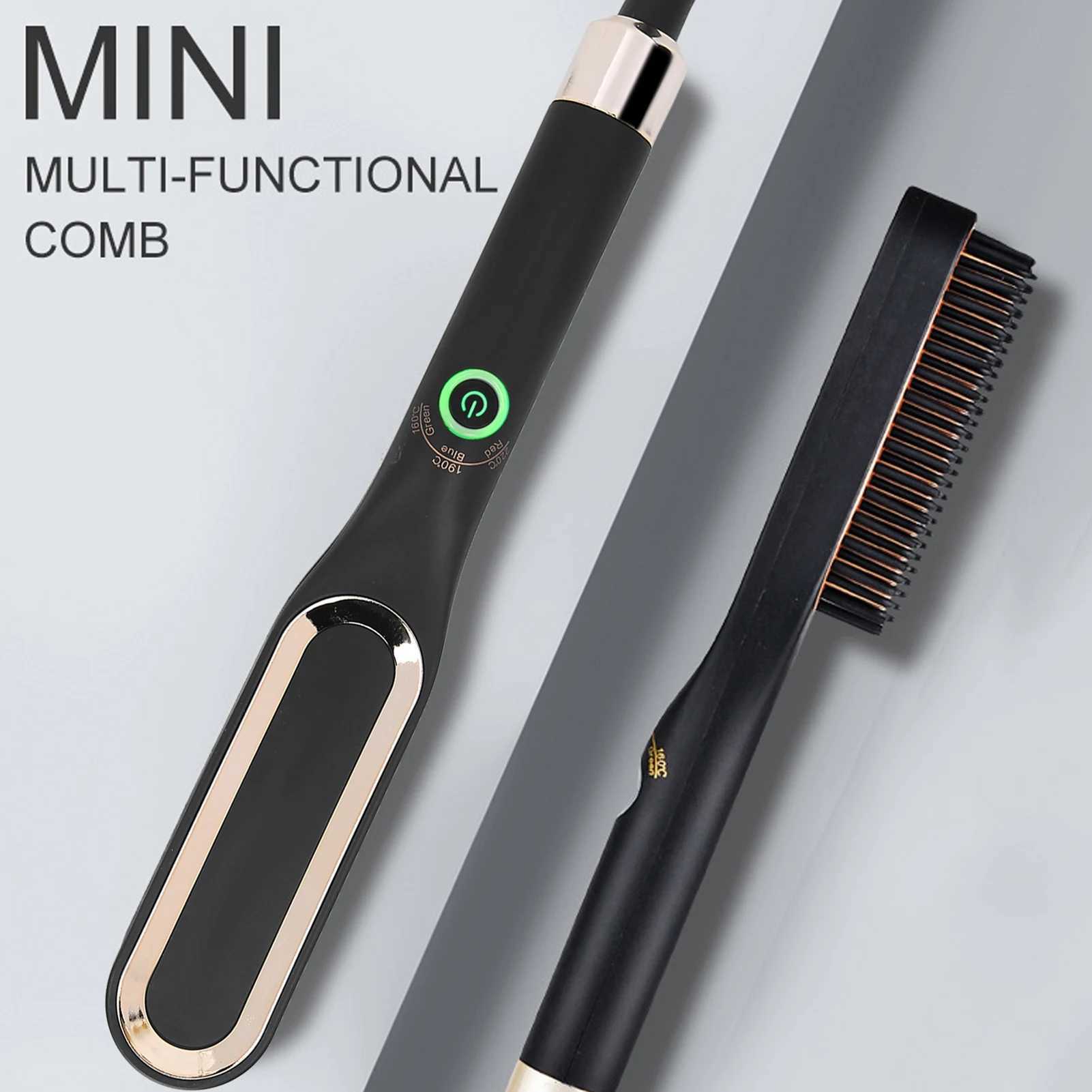 Hot Comb Electric Beard Straightening Comb Brush for Men Multifunctional Beard Straightener Brush Men Quick Hair StylerXJ250621