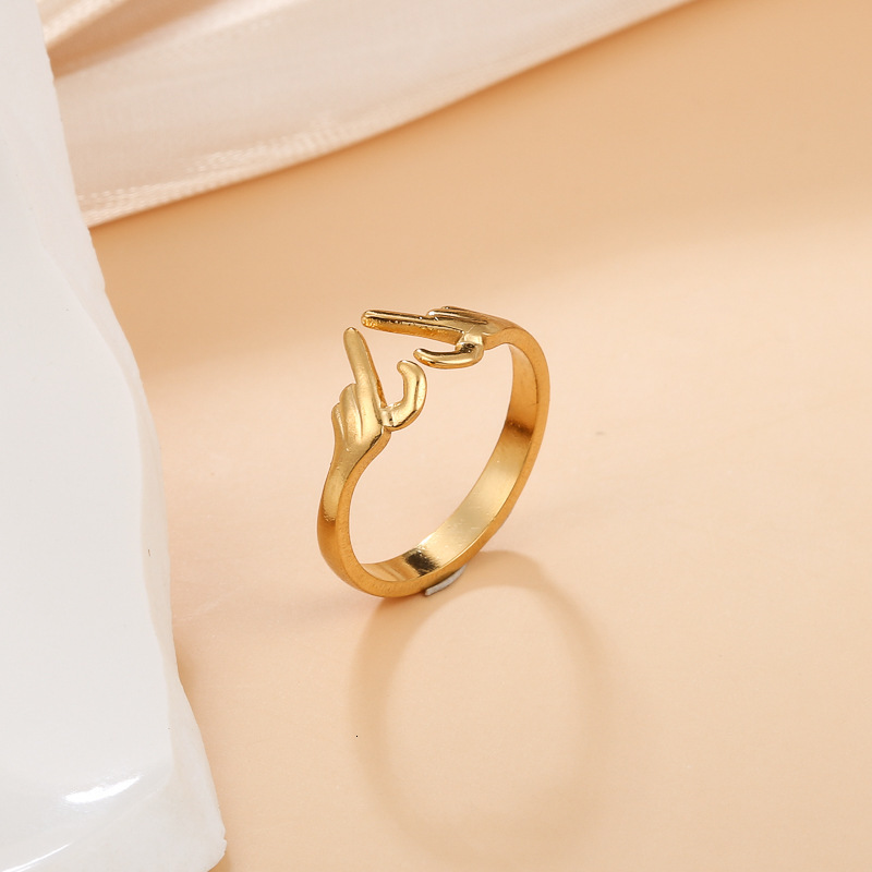 Korean And Japanese Style Couple Heart-Shaped Rings Simple Fashion Fresh Design Open Index Finger Ring