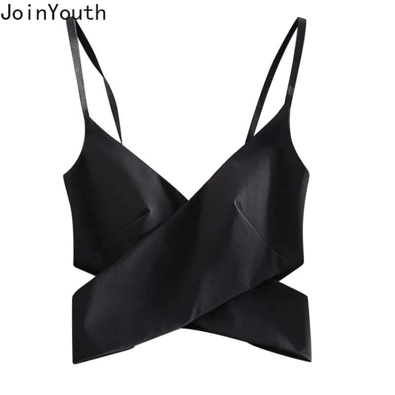Black Crop Tops Women Clothing Temperament Tunic Tank Backless Zipper Fashion Sexy Tees 2025 Ropa Mujer Korean Camis Y2k Clothes