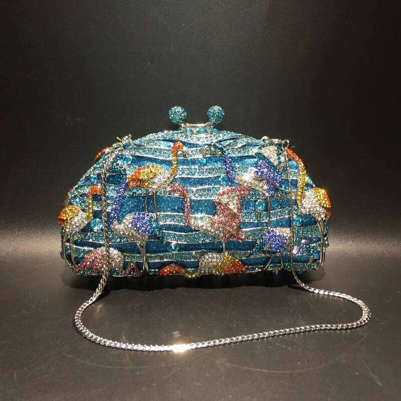 Designer bags XIYUAN Women Crystal Stones Evening bags Blue Party Handbag Wedding clutch Bag Purse Dia Clutches Bags Bridal Handbags