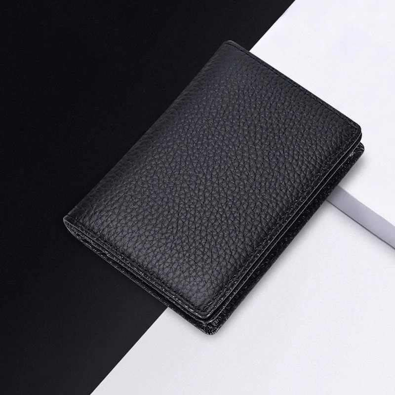 Mens Card Holder Wallet Genuine Leather Wallets Small Purse Slim Cardholder Mini Short Case ID Card Holder for Men Z250621