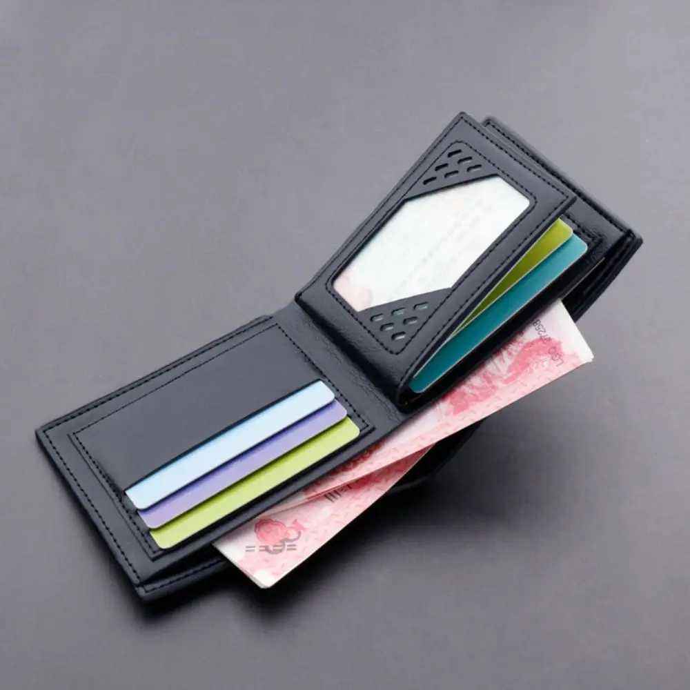 New Mens Wallet Short Cross Section Youth Tri-fold Wallet Stitching Business Multi-card Zipper Coin Purse Wallet Passport Cover Z250621