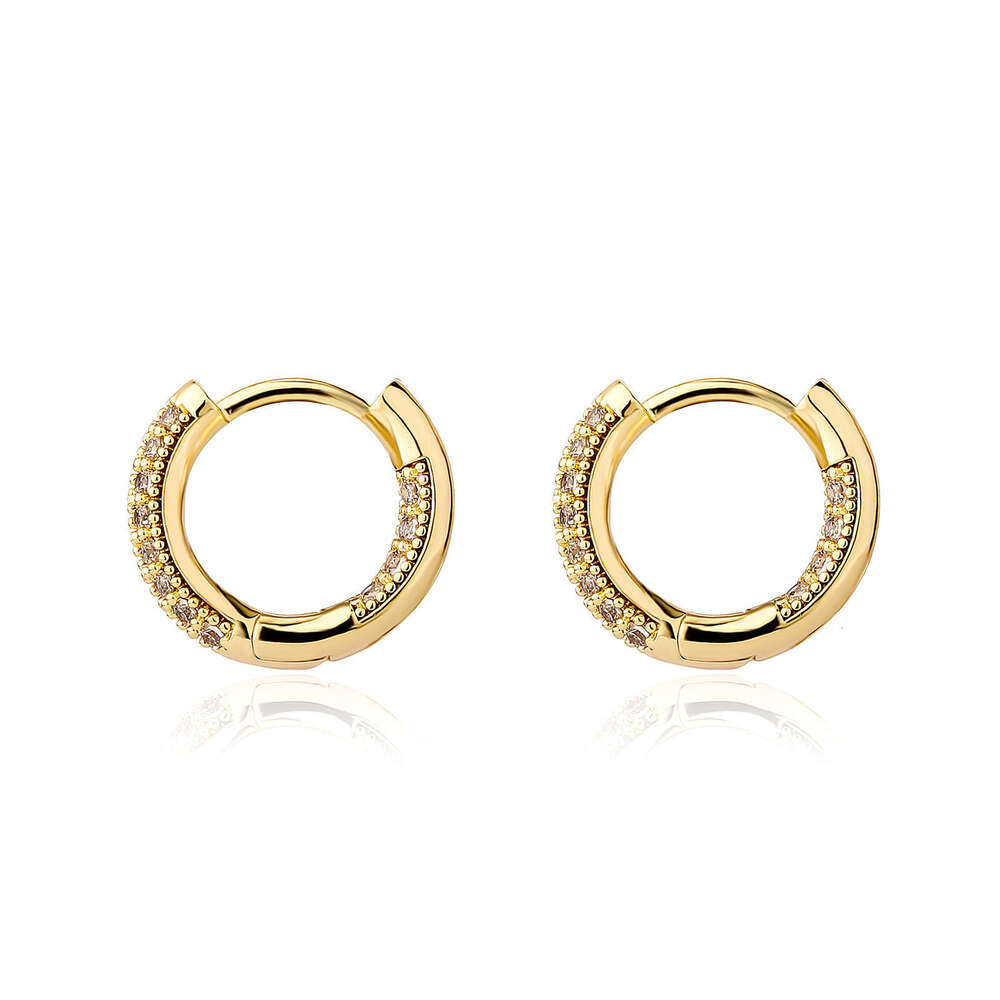 Heavy Craft High-Quality Zircon Full Dia Circle Niche Commuter Advanced Sense Gold Australian Jewelry Earrings Ear Accessories