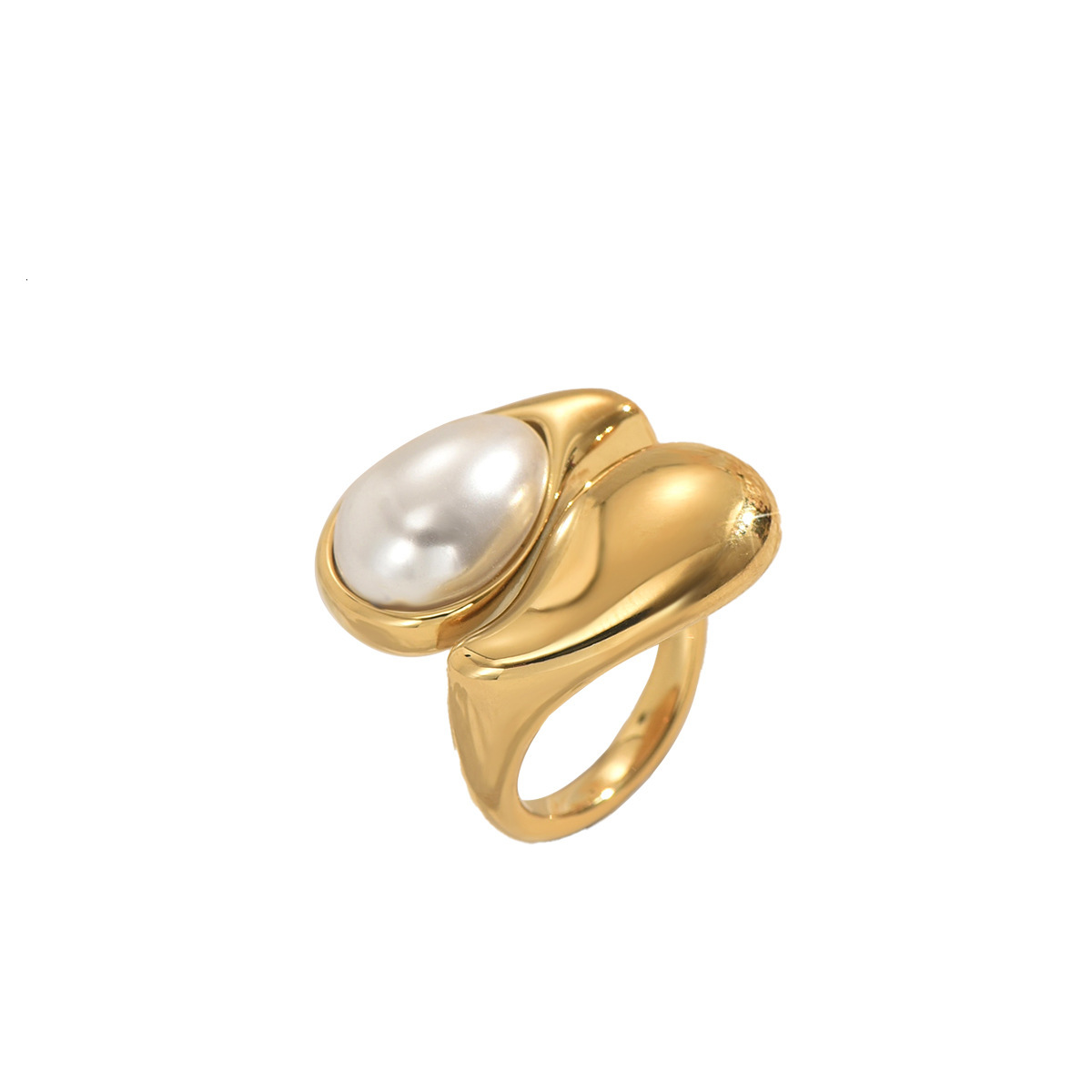 Inlaid Pearl Design Open Versatile High-End Sense Ring