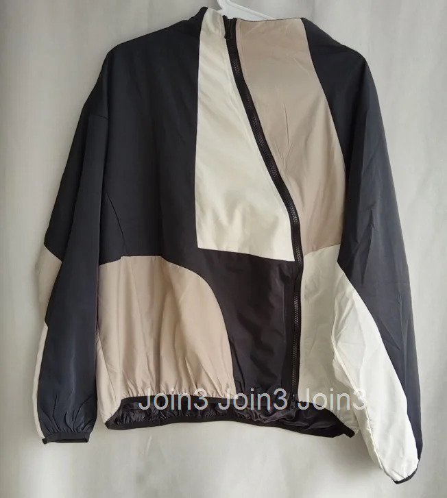 Streetwear Jackets Womens Clothes Contrast Color Stand Neck Zipper Oversized Outwear Y2k Tops Casual Fashion Harajuku Coat