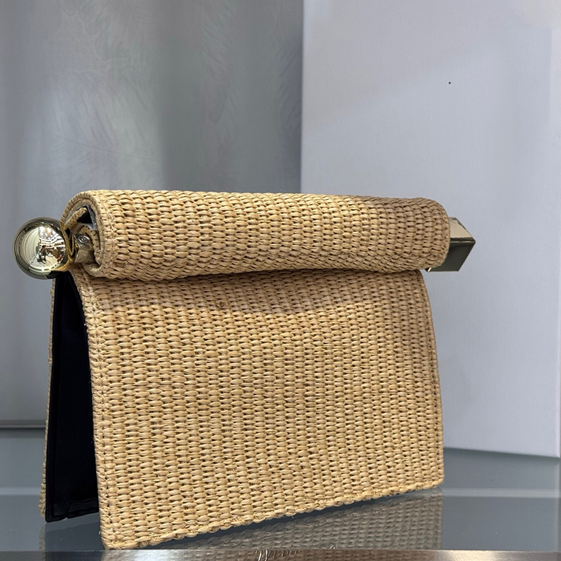 Beach bag straw weaving Designer Ladies Sculpture bag genuine leather Luxury Large Capacity Clutch Women's Bag Simple Fashion Sculpture Bag Fashion Shoulder Bag